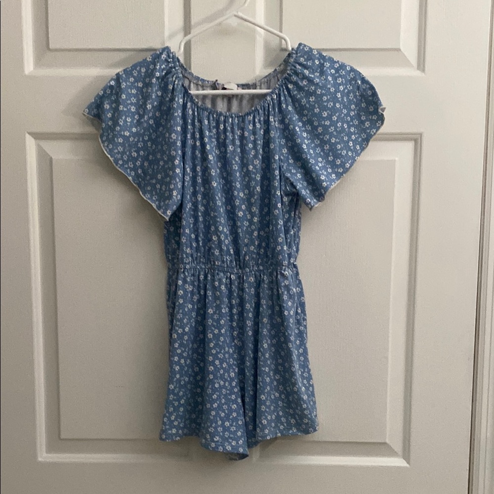 Blue Floral Kids Romper